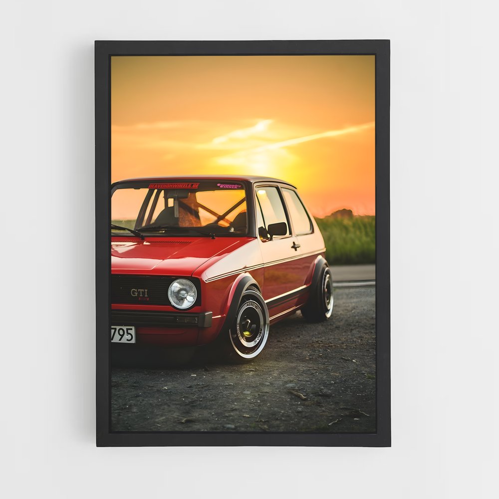 Poster Golf GTI Rouge – affiche Volkswagen (vue 2)